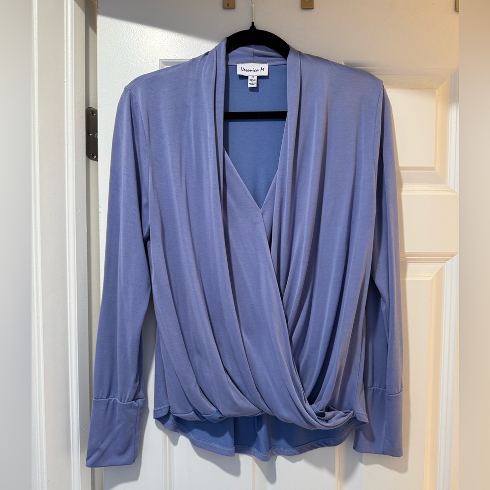 Veronica M VISTA CUPRO DRAPED SURPLICE TOP